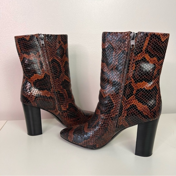 Ash Diamond Heeled Boots Brown Snake Print Leather - Picture 10 of 13